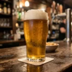 Tonåringar vill prata om alkohol ett-glas-med-ol-och-skum-star-pa-en-tradisk-i-en-pub